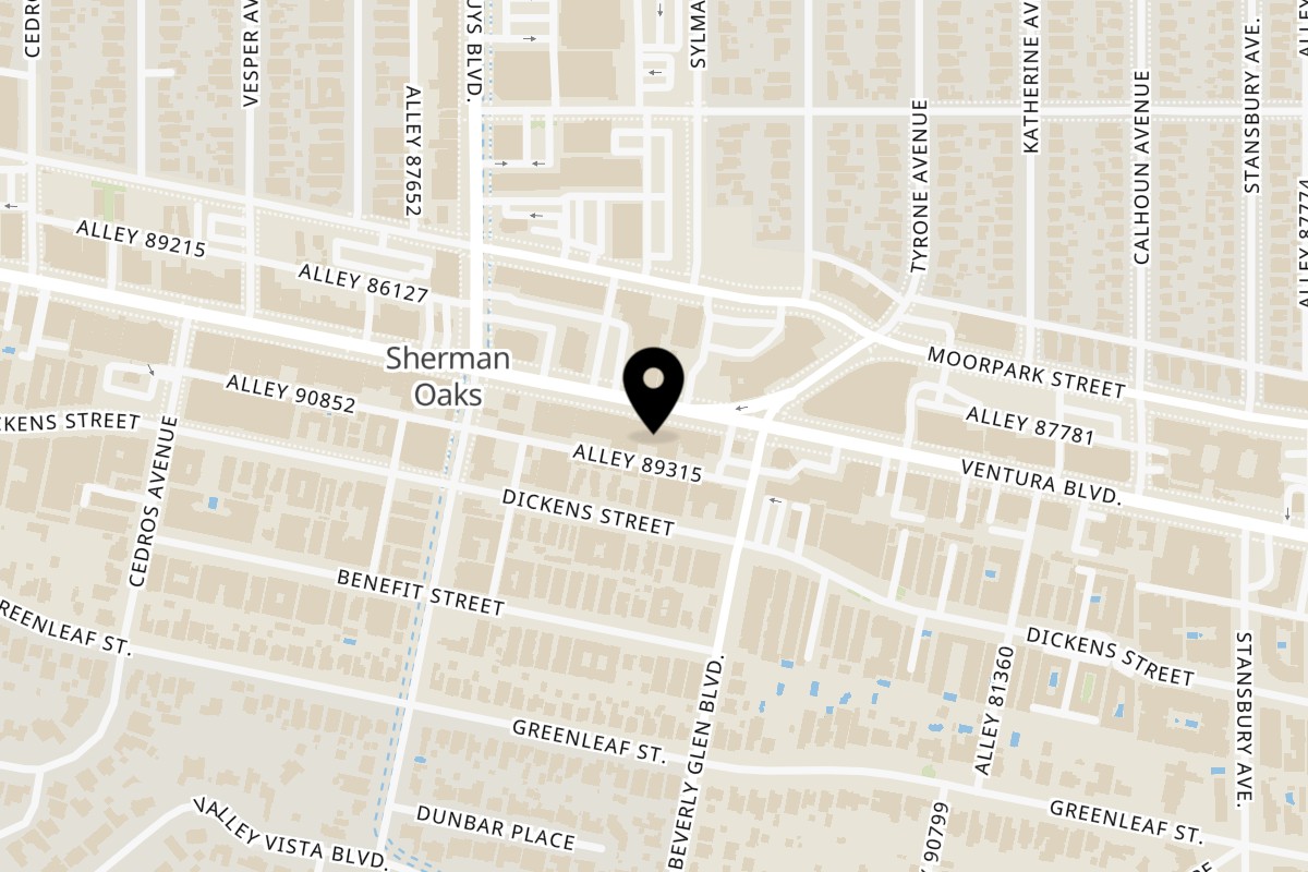 Map showing the location of Bollywood Indian Restaurant Sherman Oaks on 14426 Ventura Blvd in Sherman Oaks